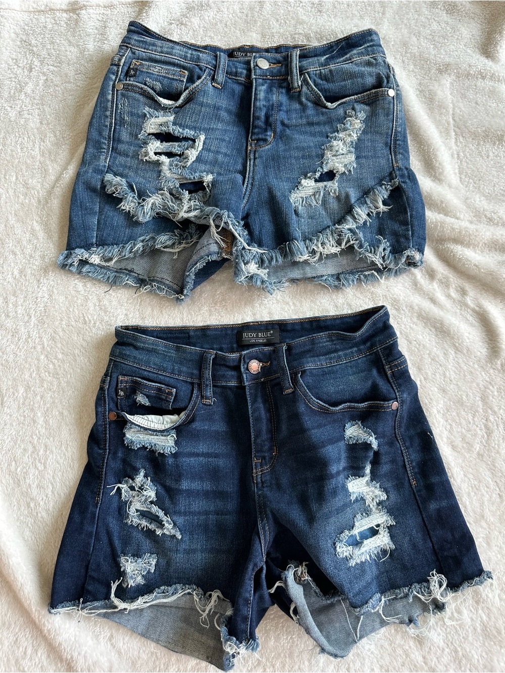Judy Blue Women’s Size Small Denim Shorts Bundle Distressed High Rise (2 Pairs)